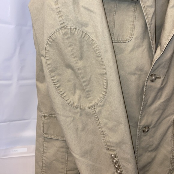 LL Bean Jacket Men 44 Tall Field Safari Chore Coat Blazer Presentation Elbow Pad - Picture 6 of 13
